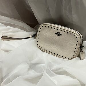 Coach Ivory Camera bag with Black Accents (Sadie)